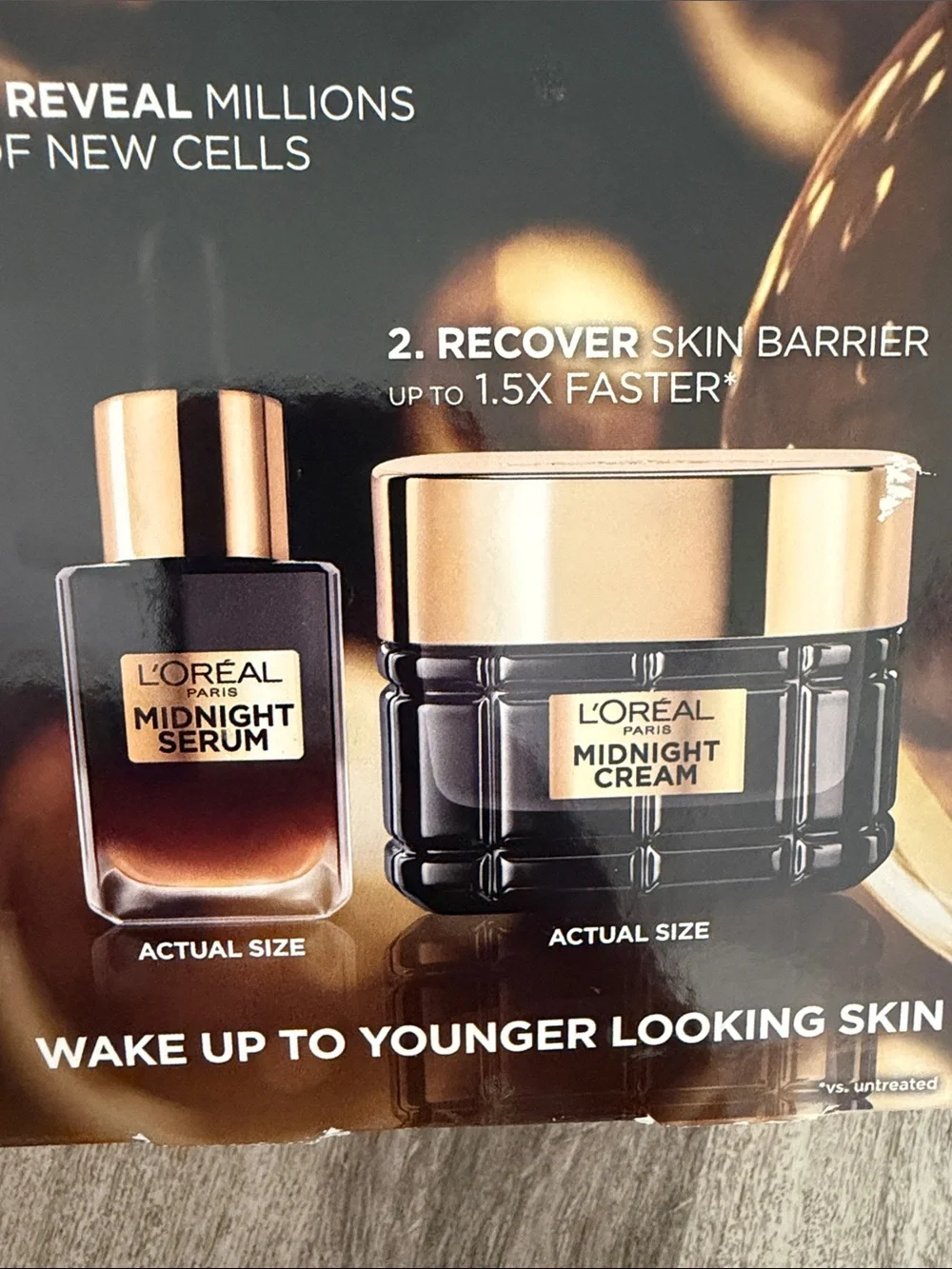 L'Oreal Midnight Duo Skincare Set - Black & Gold Packaging
